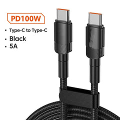 Data Cable PD100W Quick Charge Cable USB Charging Cable