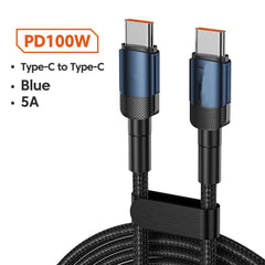 Data Cable PD100W Quick Charge Cable USB Charging Cable