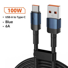 Data Cable PD100W Quick Charge Cable USB Charging Cable