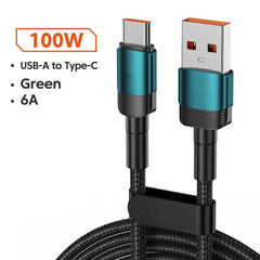 Data Cable PD100W Quick Charge Cable USB Charging Cable