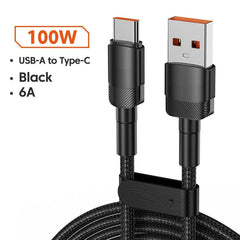 Data Cable PD100W Quick Charge Cable USB Charging Cable
