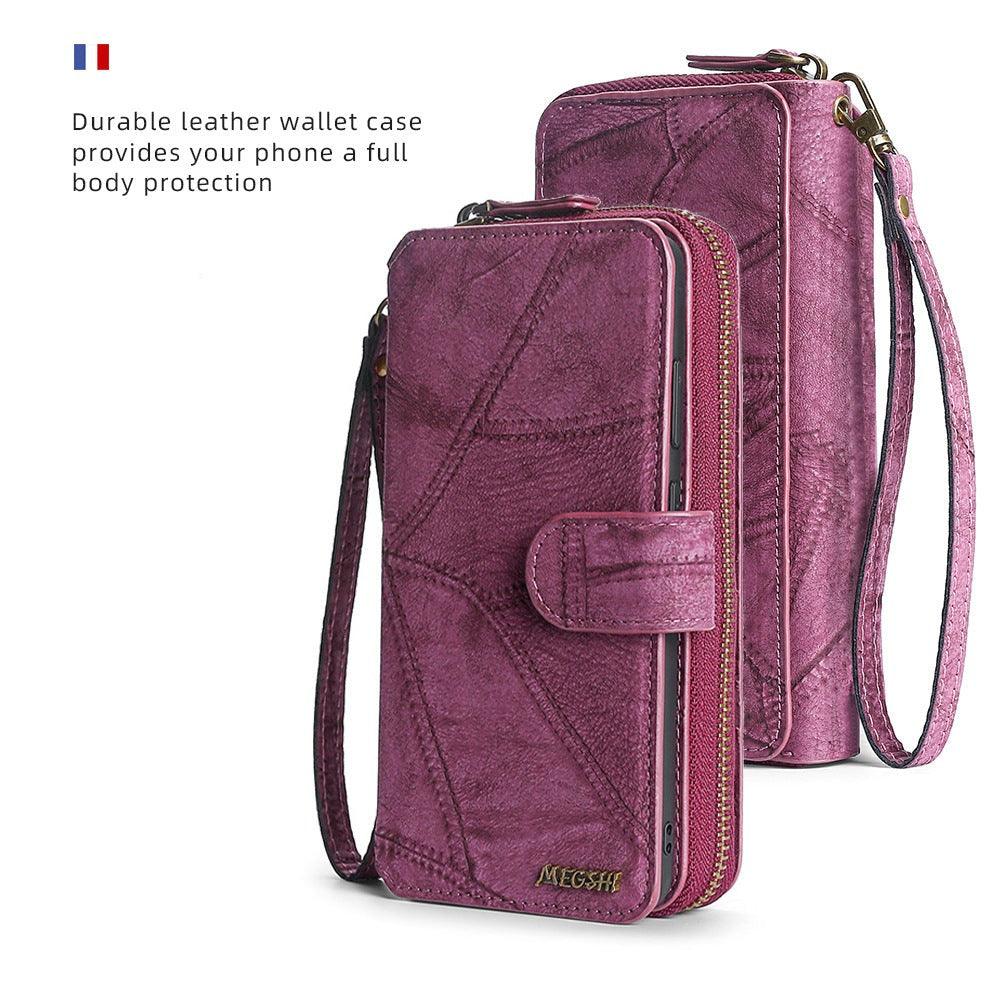 iPhone Wallet Leather Case Multi Function Card Case with Strap - Mobile Gadget HQ