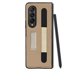 leather galaxy z fold 3 case with s pen holder
