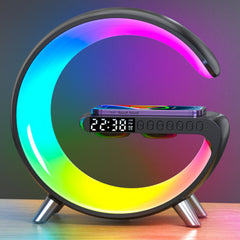Bluetooth Speaker Wireless Charger Bedside Atmosphere Lamp Alarm Clock