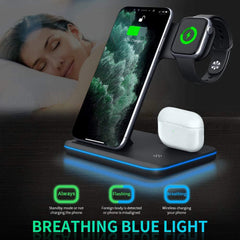 3 in 1 wireless charging pad for multiple devices