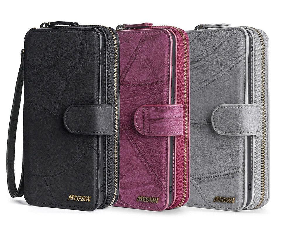 iPhone Wallet Leather Case Multi Function Card Case with Strap - Mobile Gadget HQ