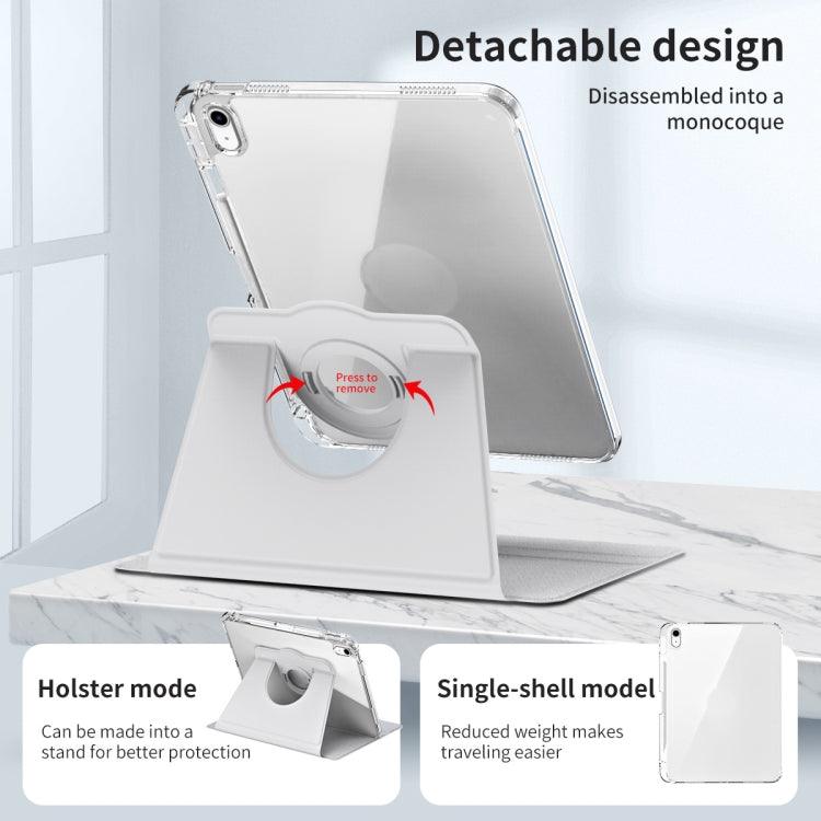 For iPad 2025 / 2022 360 Rotation Detachable Clear Acrylic Leather Tablet Case(Grey) - Mobile Gadget HQ