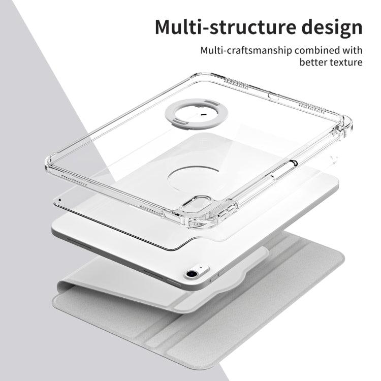For iPad 2025 / 2022 360 Rotation Detachable Clear Acrylic Leather Tablet Case(Grey) - Mobile Gadget HQ