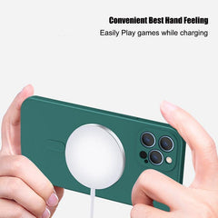 Magsafe Wireless Charging Phone Case For iPhone Liquid Silicone Magnetic Case - Mobile Gadget HQ