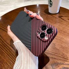 Stylish Carbon Fiber Shockproof Phone Case for iPhone