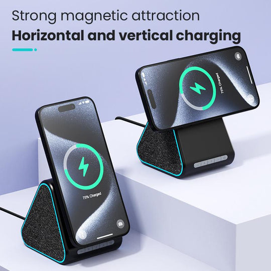 Wireless Charger With Speaker Magnetic Wireless Charging Stand With Bluetooth Speaker - Mobile Gadget HQ