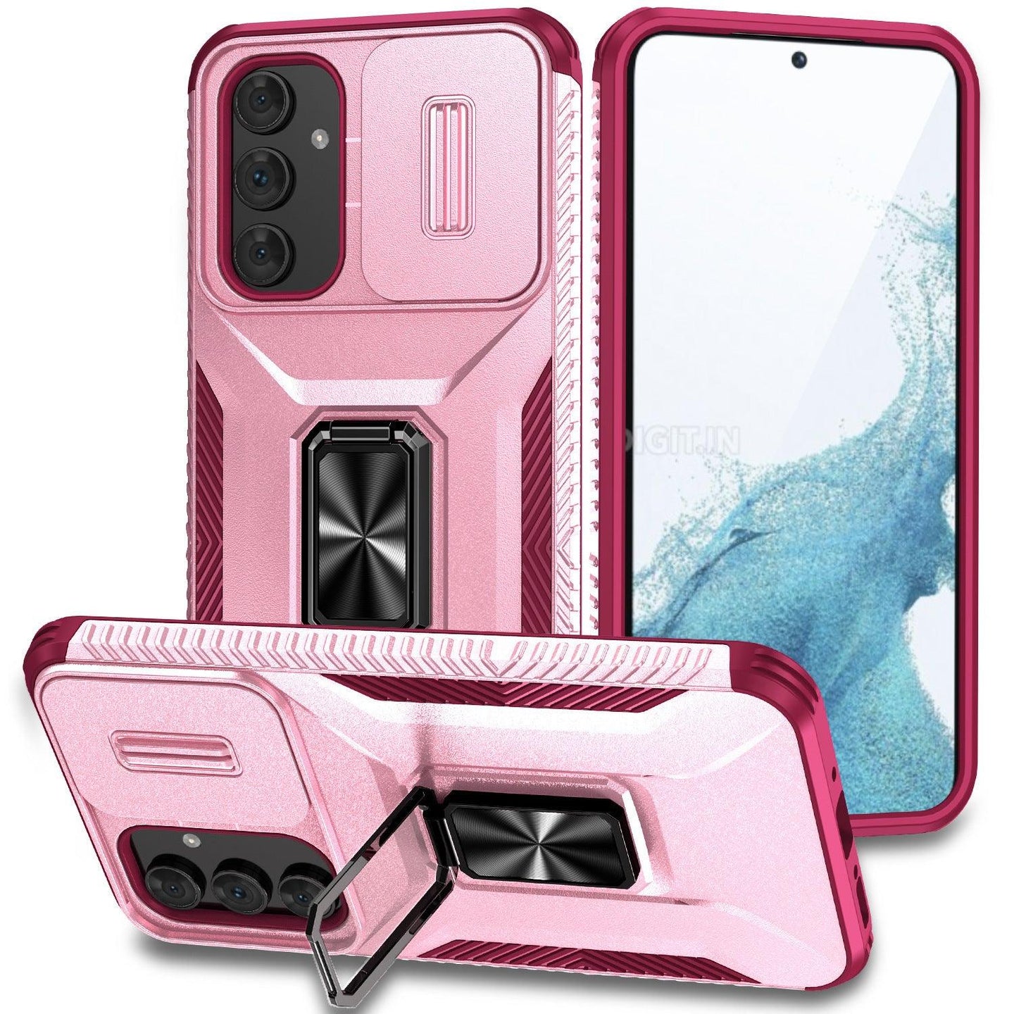 Sliding Camera Cover Shockproof Case with Ring Holder For Google Pixel - Mobile Gadget HQ