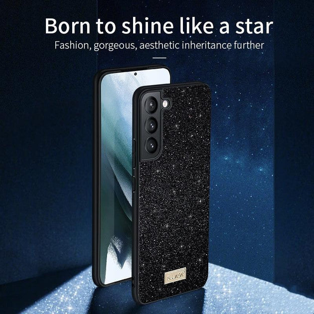Luxury Glitter Leather Phone Case For Samsung S23 - Mobile Gadget HQ