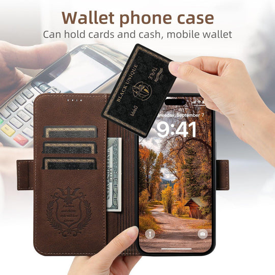 iPhone Magnetic Magsafe Leather Case With Card Holder - Mobile Gadget HQ