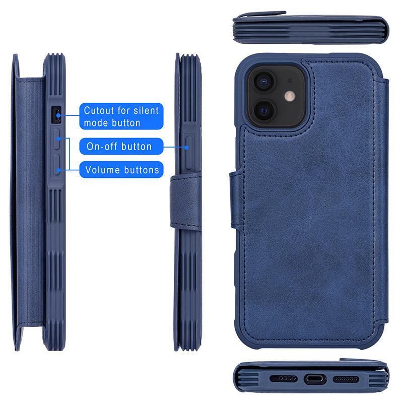 iPhone 12 Magnetic Flip Case & Card Holder - Mobile Gadget HQ