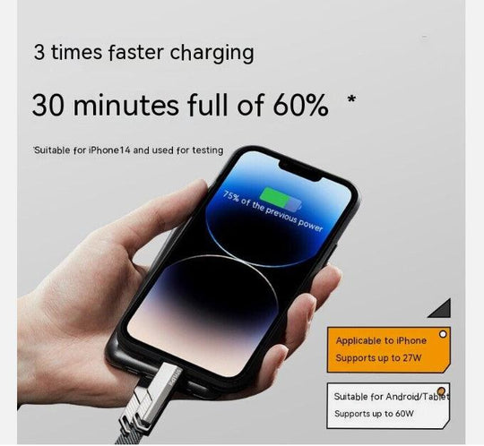 Four-in-one Fast Charge Data Cable For Samsung iPhone Google - Mobile Gadget HQ