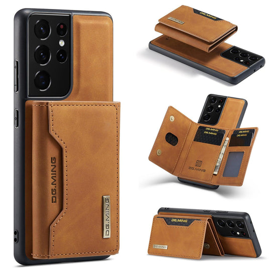 Samsung Galaxy Magnetic Magsafe Protective Leather Case With Card Holder - Mobile Gadget HQ