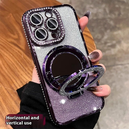 iPhone Makeup Mirror Phone Case Glitter Protective Cover - Mobile Gadget HQ