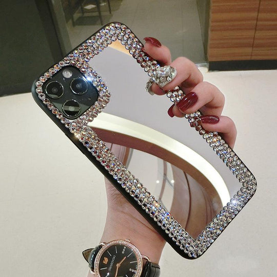 Women's Fashion Rhinestone-encrusted Silicone Drop-resistant Phone Case - Mobile Gadget HQ
