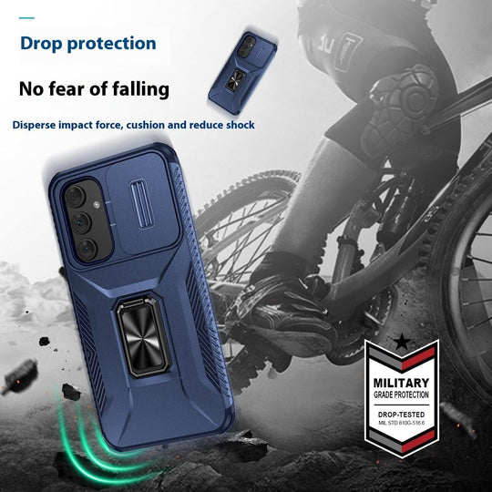 Sliding Camera Cover Shockproof Case with Ring Holder For Google Pixel - Mobile Gadget HQ