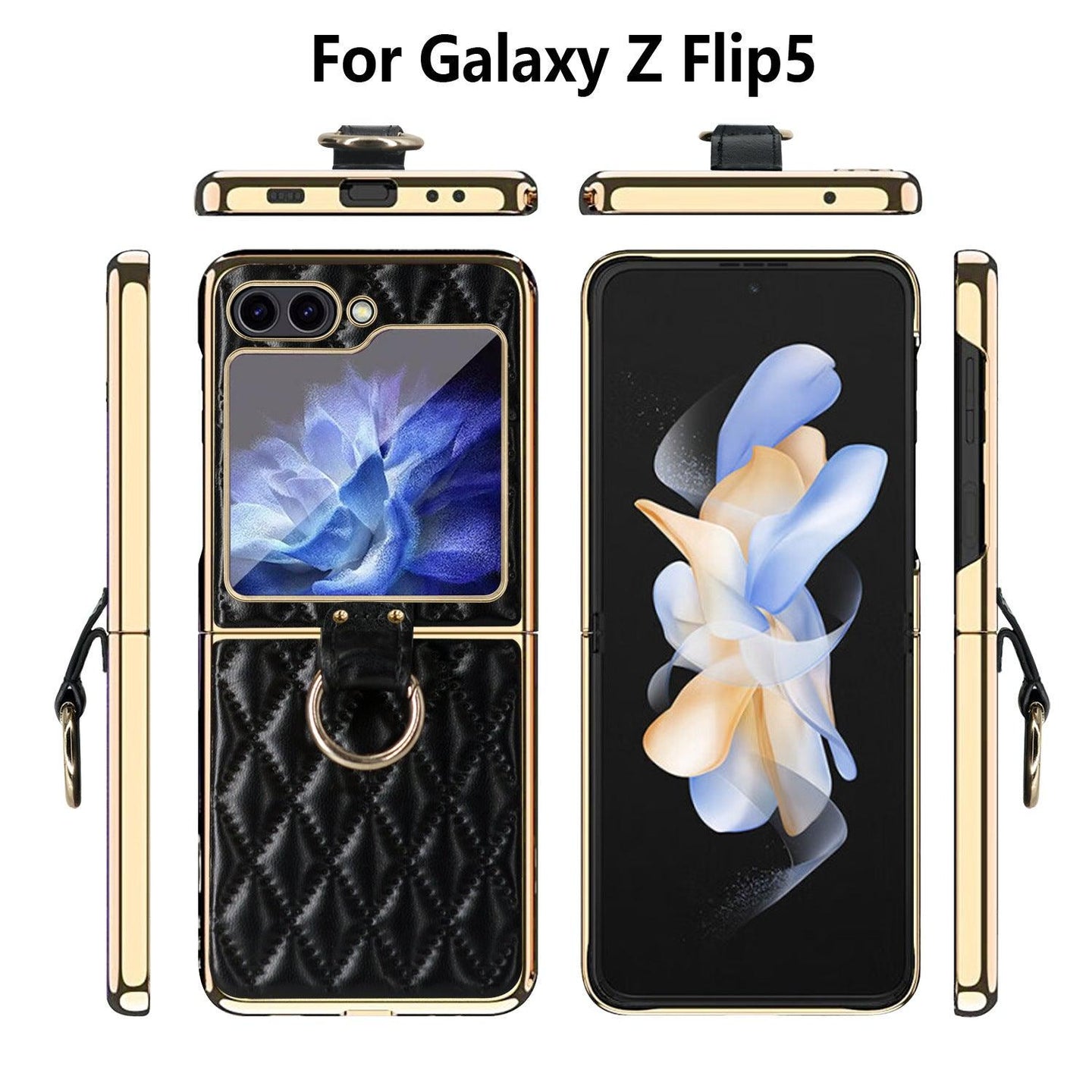 Luxury Diamond Ring Bracket Phone Case for Z Flip 5 - Mobile Gadget HQ