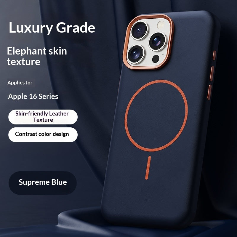 Luxury Magnetic Lambskin Case for iPhone 17