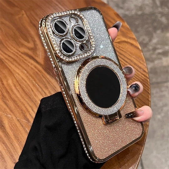 iPhone Makeup Mirror Phone Case Glitter Protective Cover - Mobile Gadget HQ