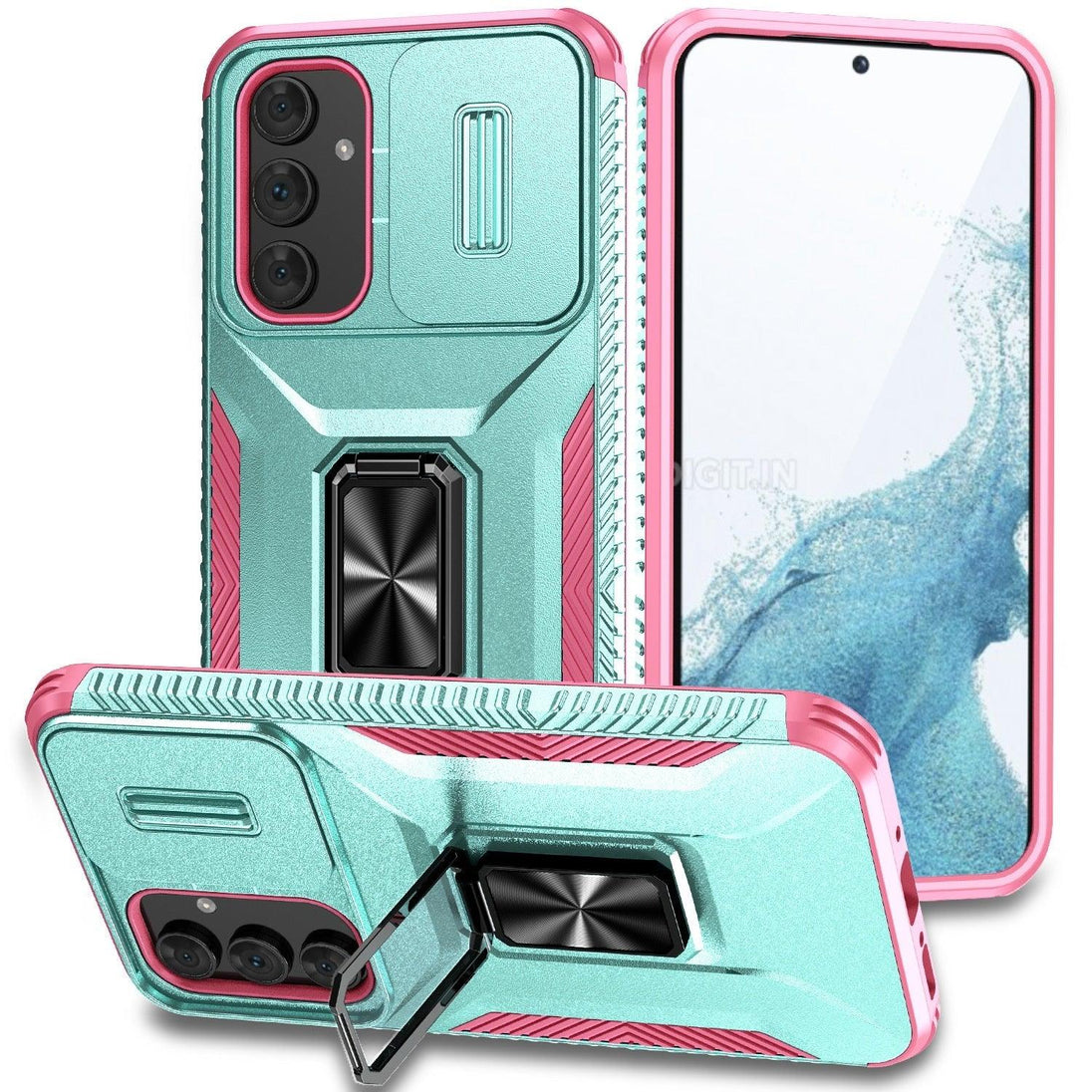 Sliding Camera Cover Shockproof Case with Ring Holder For Google Pixel - Mobile Gadget HQ