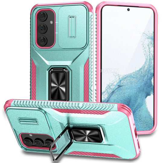 Sliding Camera Cover Shockproof Case with Ring Holder For Google Pixel - Mobile Gadget HQ