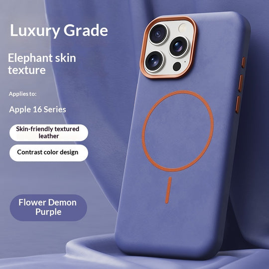 Luxury Magnetic Lambskin Case for iPhone 16