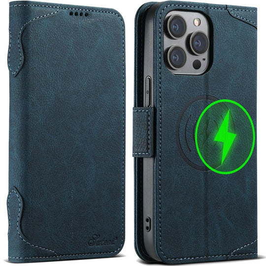 iPhone Magnetic Magsafe Leather Case With Card Holder - Mobile Gadget HQ
