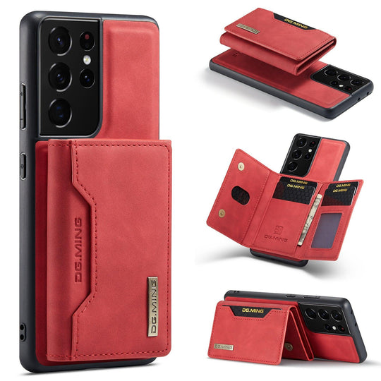 Samsung Galaxy Magnetic Magsafe Protective Leather Case With Card Holder - Mobile Gadget HQ