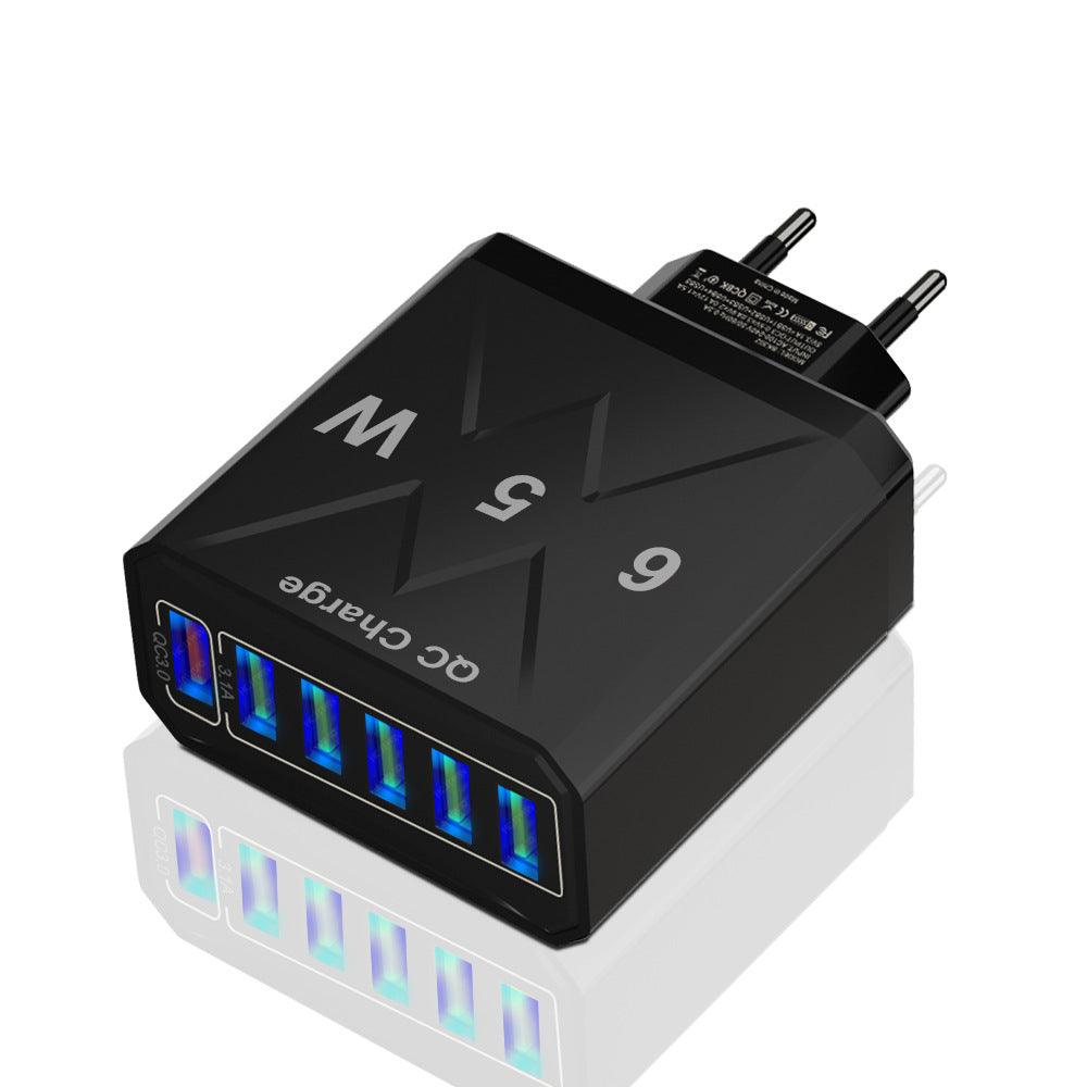 65W Fast Charging Mobile Phone Charger 6USB Multi Port Travel Charger - Mobile Gadget HQ