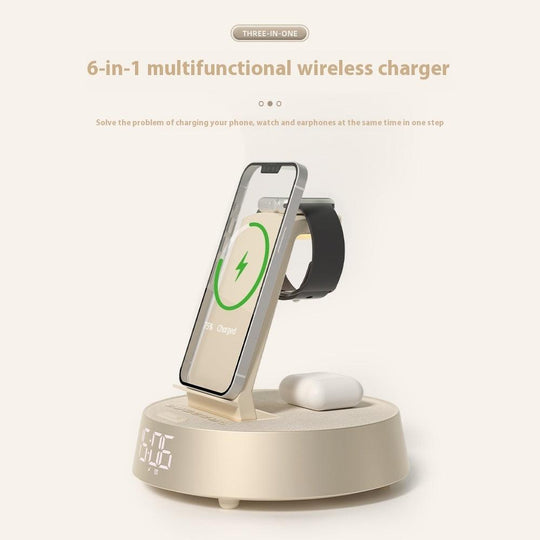 Wireless Charger Bluetooth Speaker Clock Alarm For Phone Headset Watch - Mobile Gadget HQ