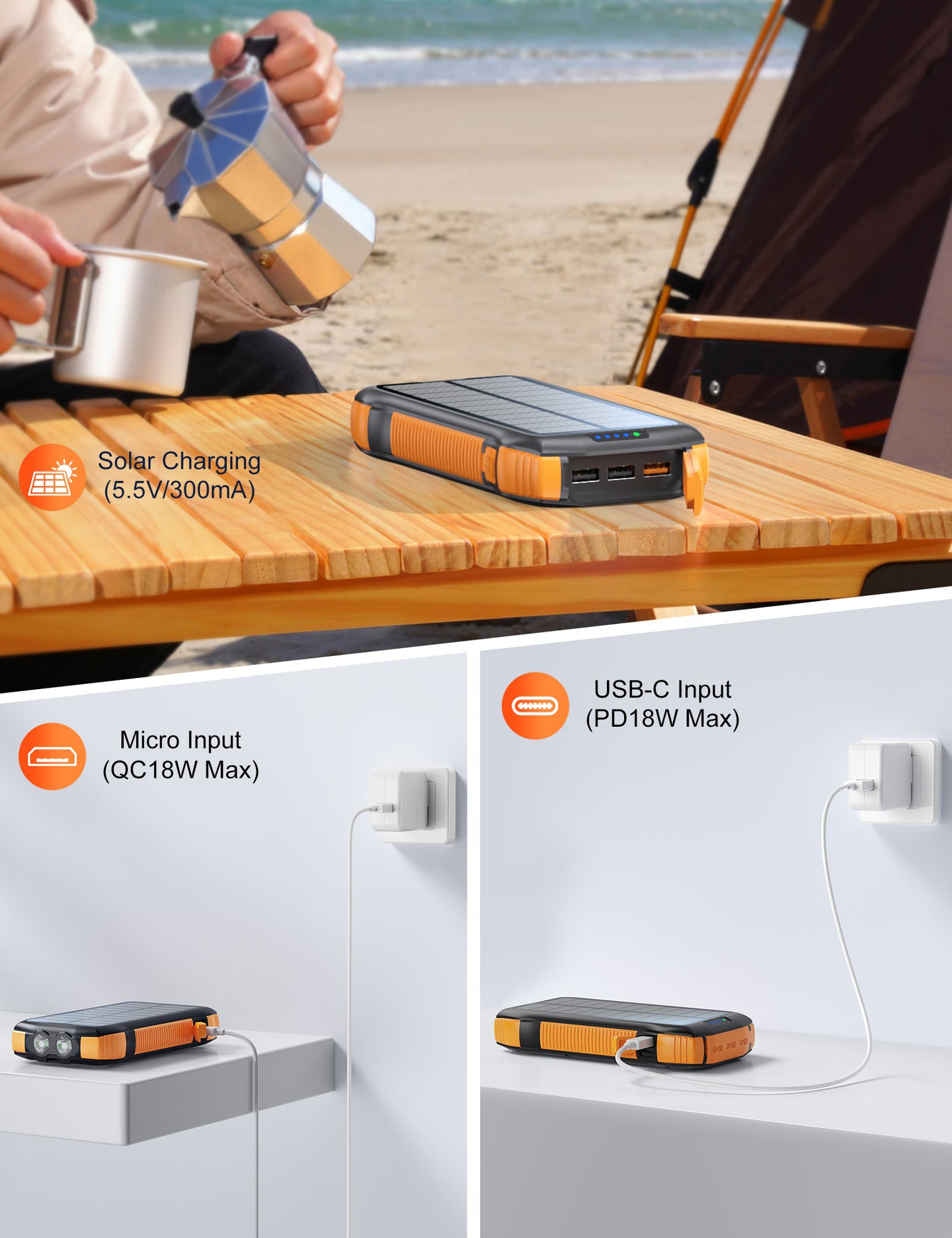 waterproof solar power bank