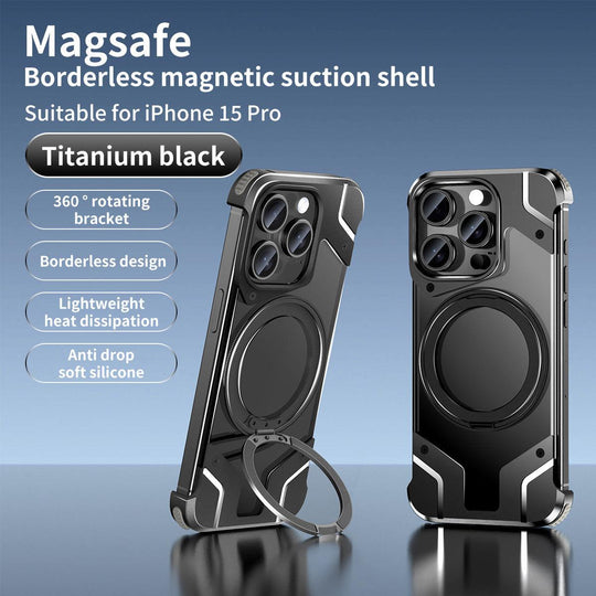 Magnetic iPhone 15 Case Metal Drop-resistant Protective Cover - Mobile Gadget HQ