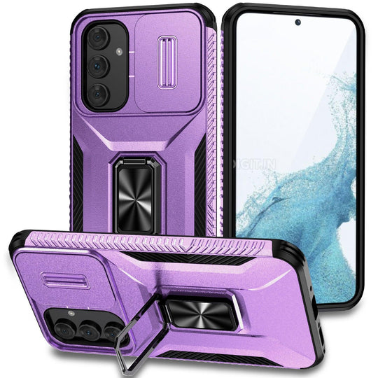 Sliding Camera Cover Shockproof Case with Ring Holder For Google Pixel - Mobile Gadget HQ