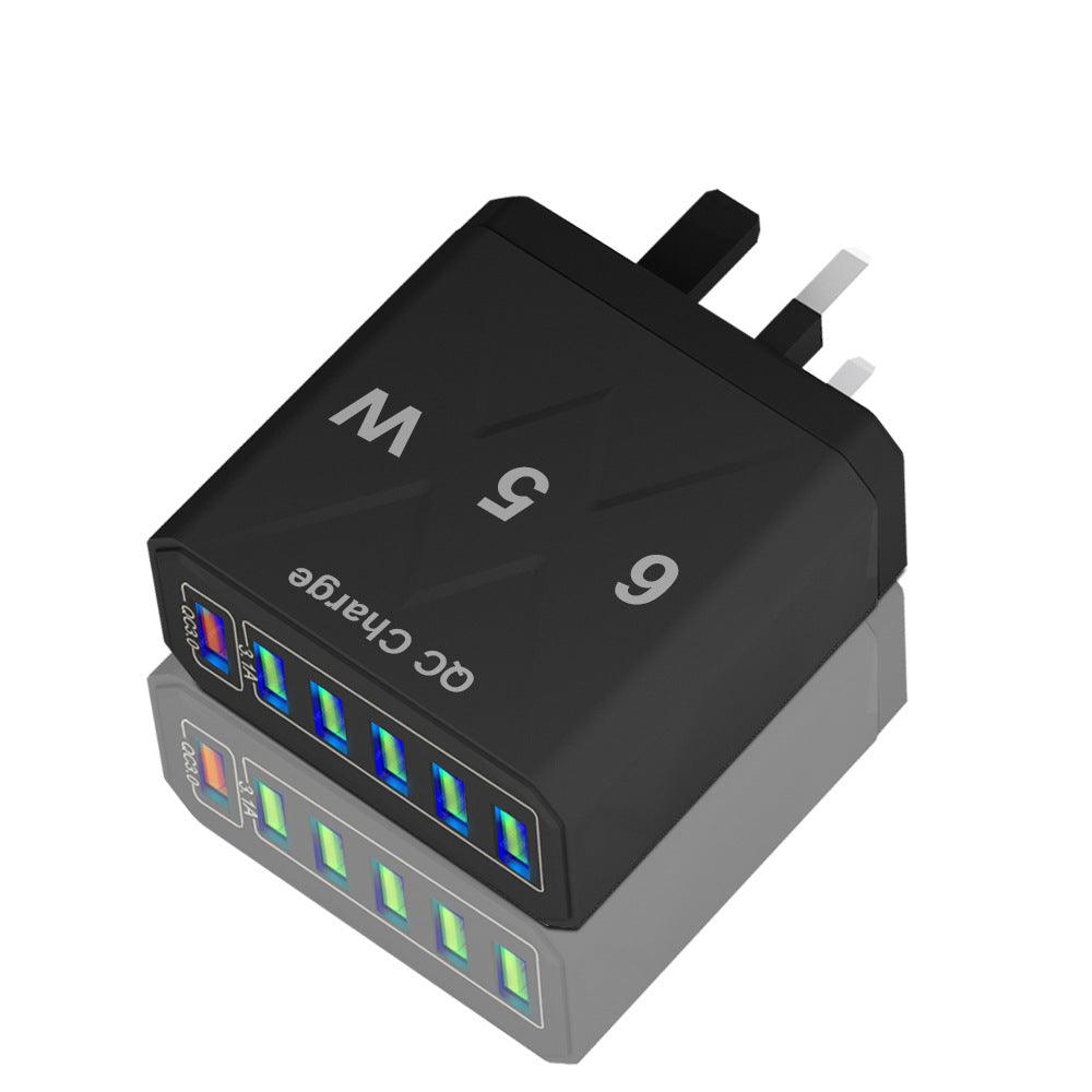 65W Fast Charging Mobile Phone Charger 6USB Multi Port Travel Charger - Mobile Gadget HQ