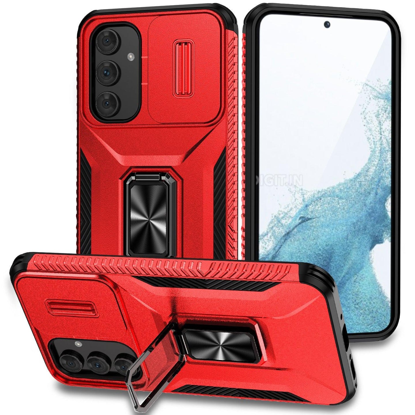 Sliding Camera Cover Shockproof Case with Ring Holder For Google Pixel - Mobile Gadget HQ