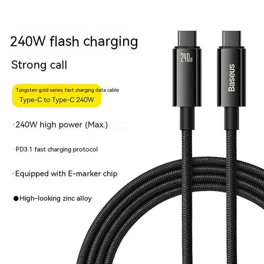 High-power Zinc Alloy Fast Charge PD Data Cable 240W - Mobile Gadget HQ
