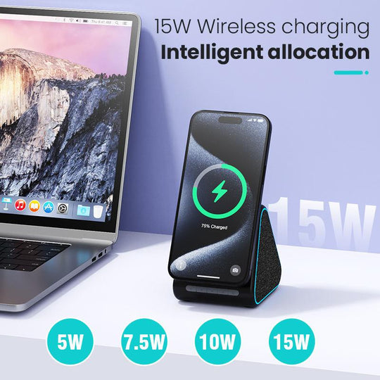 Wireless Charger With Speaker Magnetic Wireless Charging Stand With Bluetooth Speaker - Mobile Gadget HQ