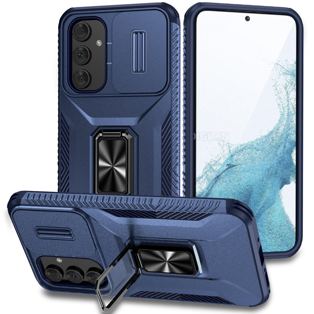 Sliding Camera Cover Shockproof Case with Ring Holder For Google Pixel - Mobile Gadget HQ