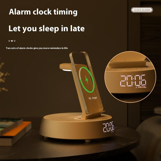 Wireless Charger Bluetooth Speaker Clock Alarm For Phone Headset Watch - Mobile Gadget HQ