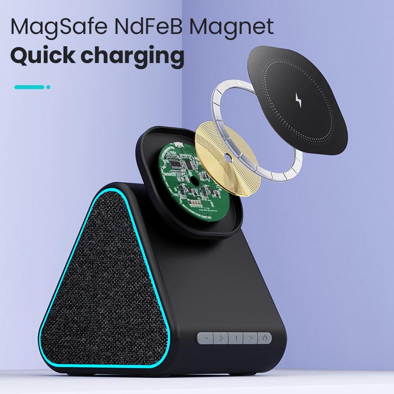 Wireless Charger With Speaker Magnetic Wireless Charging Stand With Bluetooth Speaker - Mobile Gadget HQ