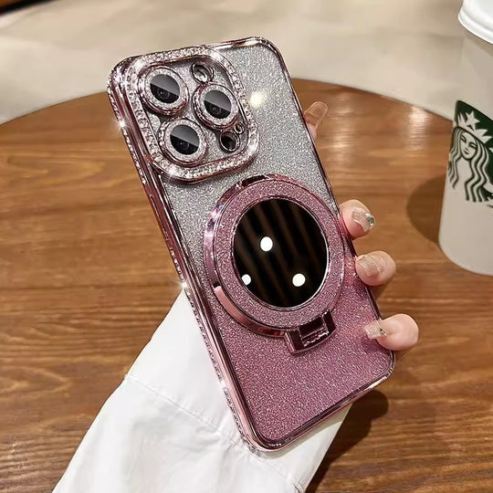 iPhone Makeup Mirror Phone Case Glitter Protective Cover - Mobile Gadget HQ