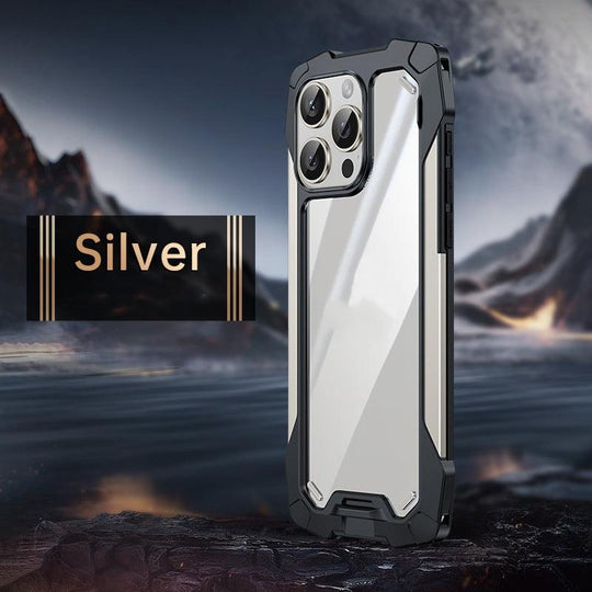 iPhone 15 Armor Case Transparent Metal Case - Mobile Gadget HQ