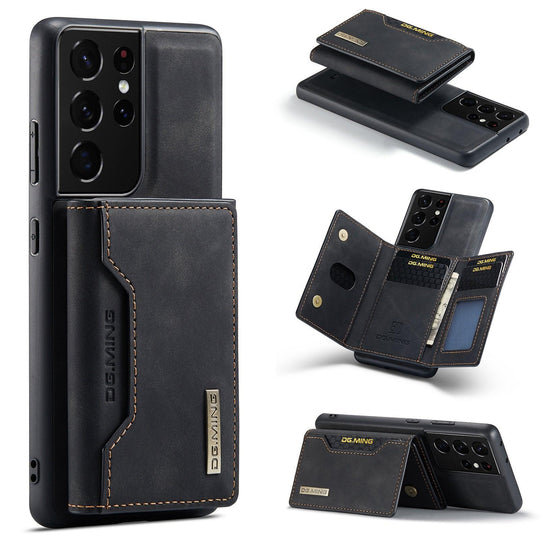 Samsung Galaxy Magnetic Magsafe Protective Leather Case With Card Holder - Mobile Gadget HQ