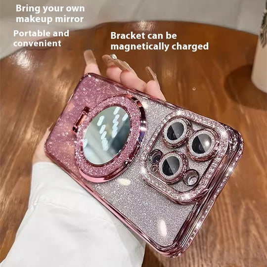 iPhone Makeup Mirror Phone Case Glitter Protective Cover - Mobile Gadget HQ