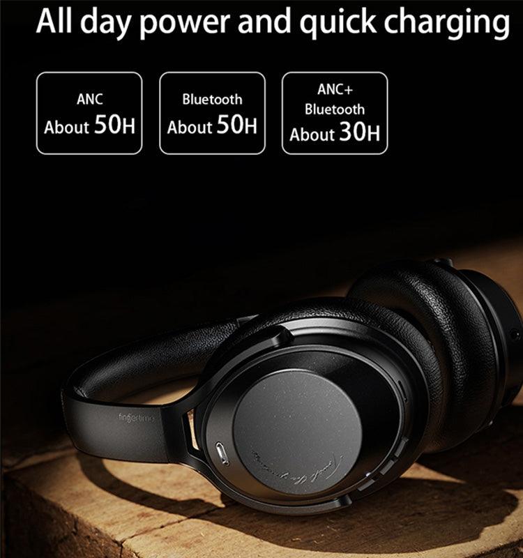 Wireless ANC Noise Canceling Headset Over Ear Bluetooth Headphone(White) - Mobile Gadget HQ