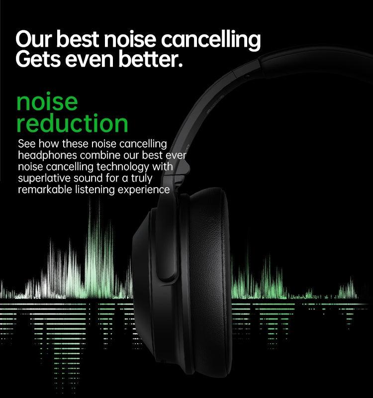 Wireless ANC Noise Canceling Headset Over Ear Bluetooth Headphone(White) - Mobile Gadget HQ